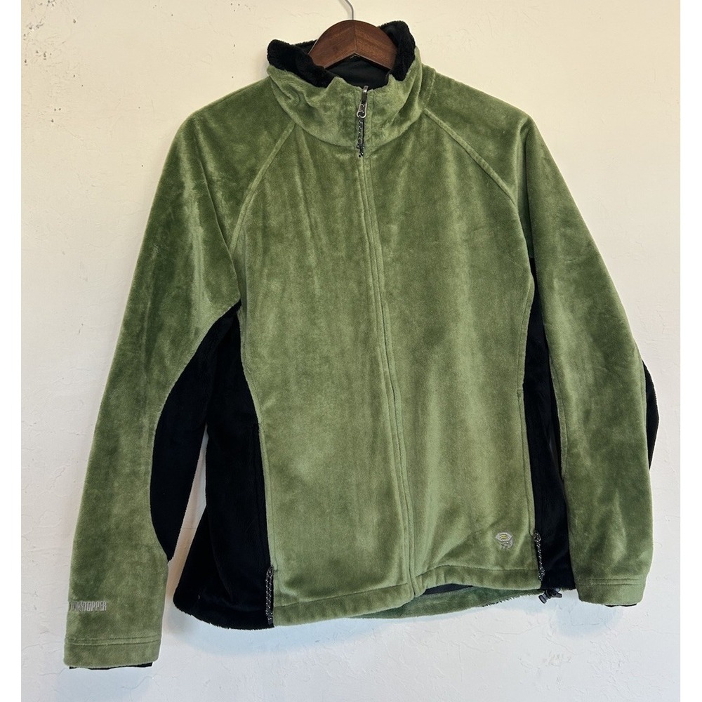 Mountain Hardwear Gore Windstopper Zip Jacket Fleece M Green Hiking Outdoors